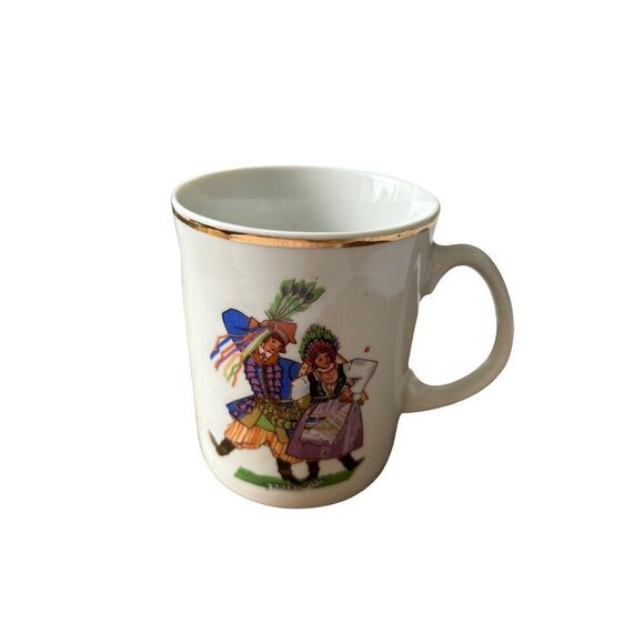 Vintage Favolina made in Poland Folk Art Ceramic Mug By Takahashi polish dancers - Picture 3 of 6